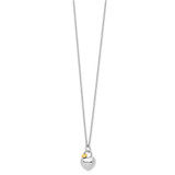 White Ice Sterling Silver Rhodium-plated Gold-tone 18 Inch Diamond Double Heart Necklace with 2 Inch Extender