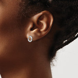 White Ice Sterling Silver Rhodium-plated Open Circle Diamond Post Earrings