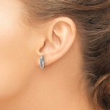 White Ice Sterling Silver Rhodium-plated Open Oval Diamond Post Dangle Earrings - QW-26B94FA3-5026