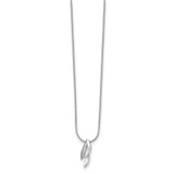 White Ice Sterling Silver Rhodium-plated Satin and Polished 18 Inch Diamond Necklace with 2 Inch Extender - QW-F478F501-5793