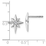 White Ice Sterling Silver Rhodium-plated Star with Diamond Post Earrings
