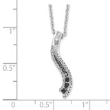 White Night Sterling Silver Rhodium-plated Black and White Diamond 18 Inch Necklace with 2 Inch Extender - QP-0AB2294B-2584