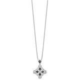 White Night Sterling Silver Rhodium-plated Black and White Diamond 18 Inch Necklace with 2 Inch Extender - QP-B5C89C24-4245