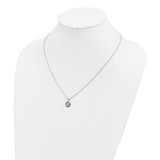 White Night Sterling Silver Rhodium-plated Black and White Diamond 18 Inch Necklace with 2 Inch Extender - QP-B9B286D7-5855