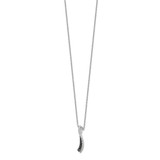 White Night Sterling Silver Rhodium-plated Black and White Diamond 18 Inch Necklace with 2 Inch Extender - QP-DFFF3862-2991