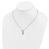 White Night Sterling Silver Rhodium-plated Black and White Diamond 18 Inch Necklace with 2 Inch Extender - QP-DFFF3862-2991