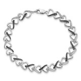 White Night Sterling Silver Rhodium-plated Black and White Diamond 7.5 Inch Bracelet - QD-ED0D7EC5-5747
