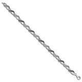 White Night Sterling Silver Rhodium-plated Black and White Diamond 7.5 Inch Bracelet - QD-FC9A71E0-2515