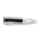 White Night Sterling Silver Rhodium-plated Black and White Diamond Band - QR-7F1EB832-8460