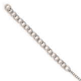 White Night Sterling Silver Rhodium-plated Black and White Diamond Circle Pendant 18 Inch Necklace with 2 Inch Extender - QP-6BDD95BE-4851