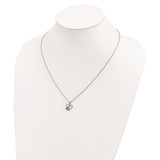 White Night Sterling Silver Rhodium-plated Black and White Diamond Double Heart 18 Inch Necklace with 2 Inch Extender - QP-1DCD4A8E-2886