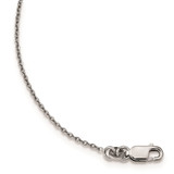 White Night Sterling Silver Rhodium-plated Black and White Diamond Heart 18 Inch Necklace with 2 Inch Extender - QP-7FF1EA94-7445