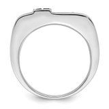 White Night Sterling Silver Rhodium-plated Black and White Diamond Men's Ring - QR-7D2B5E94-6496