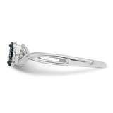 White Night Sterling Silver Rhodium-plated Blue and White Diamond Oval Ring - QR-A6911639-2824