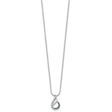 White Night Sterling Silver Rhodium-plated Blue and White Diamond Teardrop 18 Inch Necklace with 2 Inch Extender - QP-5C50CF54-6781