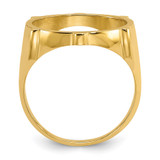 Wideband Distinguished Coin Jewelry 14k Men's Polished and Diamond-cut Fluted 16.5mm Coin Bezel Ring
