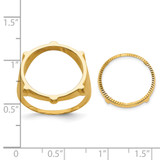 Wideband Distinguished Coin Jewelry 14k Men's Polished and Diamond-cut Fluted 16.5mm Coin Bezel Ring