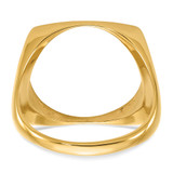 Wideband Distinguished Coin Jewelry 14k Men's Polished and Diamond-cut Square Shaped 16.5mm Coin Bezel Ring