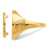 Wideband Distinguished Coin Jewelry 14k Men's Polished and Textured with Eagle Side 16.5mm Coin Bezel Ring