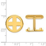 Wideband Distinguished Coin Jewelry 14k Men's Polished Classic 16.5mm Coin Bezel Cuff Links