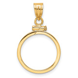 Wideband Distinguished Coin Jewelry 14k Polished 16.5mm x 1.35mm Screw Top Coin Bezel Pendant