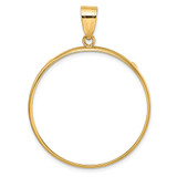 Wideband Distinguished Coin Jewelry 14k Polished 32.7mm Prong Coin Bezel Pendant
