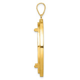 Wideband Distinguished Coin Jewelry 14k Polished and Beaded 32.7mm Prong Coin Bezel Pendant