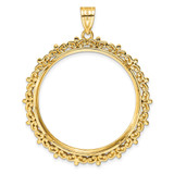 Wideband Distinguished Coin Jewelry 14k Polished Fancy 32.7mm Prong Coin Bezel Pendant - C8-CFA78D59-7953