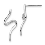 Modern and elegant, this necklace and earring set is crafted in sterling silver with rhodium plating. The flowing wave design is accented with sparkling diamonds.