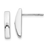 Sleek sterling silver set with rhodium plating and a single diamond accent for refined modern style.