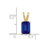 14k 8x6mm Emerald Cut Sapphire pendant