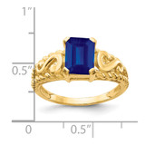14k 8x6mm Emerald Cut Sapphire ring
