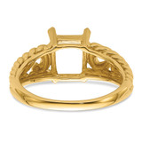 14k 8x6mm Emerald-cut Gemstone Ring Mounting