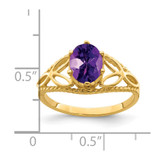 14k 8x6mm Oval Amethyst ring - X6-18C6EF6D-8764