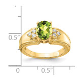 14k 8x6mm Oval Peridot AA Diamond ring - Y4-312A6070-7789