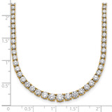 14k 9 7/8 carat Lab Grown Diamond VS/SI+ G+ Complete Round 18 inch Graduated Tennis Necklace