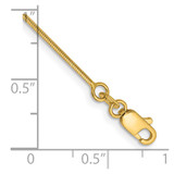 14K 9 inch .8mm Octagonal Snake with Lobster Clasp Anklet