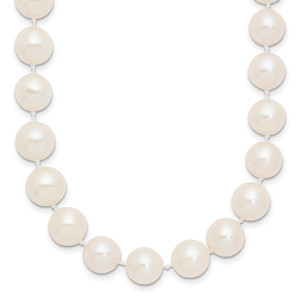 14k 9-10mm White Near-Round Freshwater Cultured Pearl 28 inch Necklace