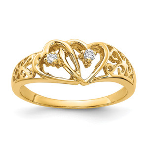 14k AA Diamond heart ring - Y1-079E7C49-7085