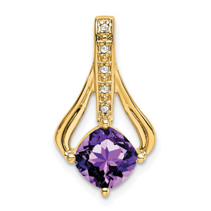 14k Amethyst and Diamond Pendant - PM-650A1633-2759