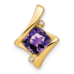 14k Amethyst and Diamond Pendant - PM-8BD7046A-4141