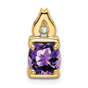 14k Amethyst and Diamond Pendant - PM-ADFE1AE2-6837