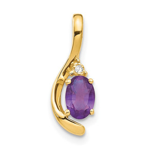 14k Amethyst and Diamond Pendant - XB-9C7FD932-3614