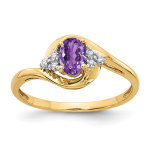 14k Amethyst and Diamond Ring - XB-2AD7E467-3232