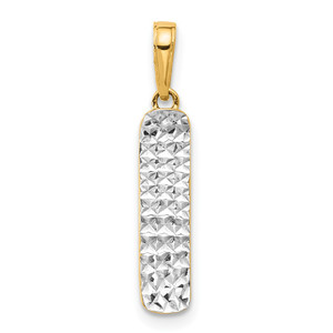 14k and White Rhodium D/C Skateboard Pendant
