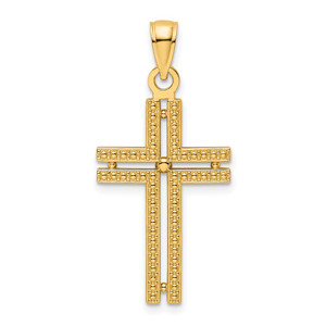 14K Beaded Cross Pendant - K9-B5E1B578-9502