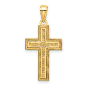 14K Block Cross Charm - K8-B6C58FD0-7488