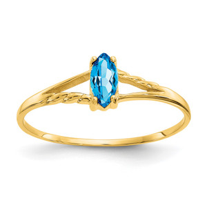 14k Blue Topaz Birthstone Ring - XB-D7FCE9F7-3834