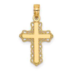 14k Budded Cross Charm - D3-A9915529-8639