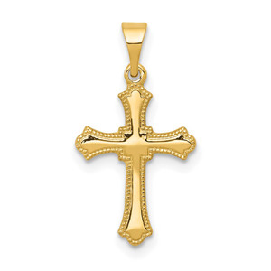 14k Budded Cross Charm - XR-1DFDCF03-9186